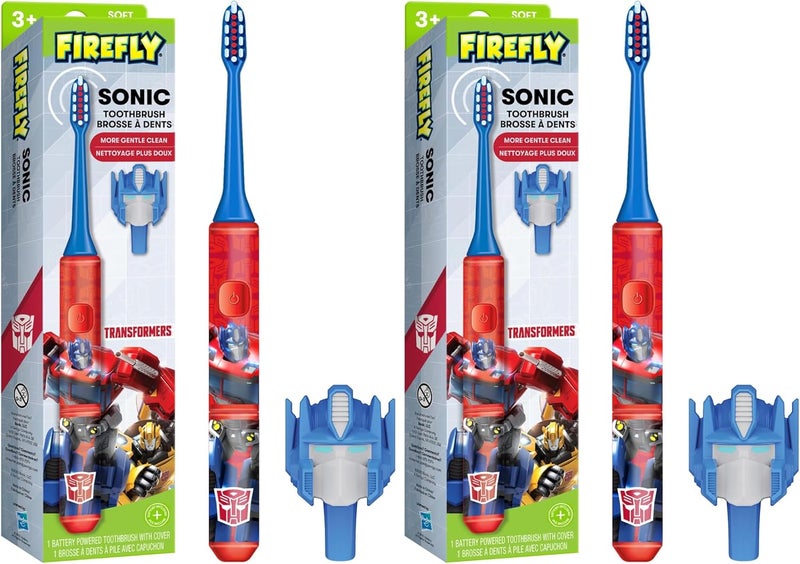 Firefly Transformers Sonic Toothbrush with 3D Cover, Soft, Ages 3+ (Pack of 2) - Image 1